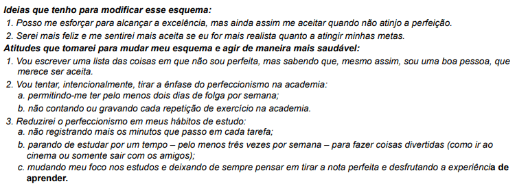 exame de evidencias em esquemas disfuncionais